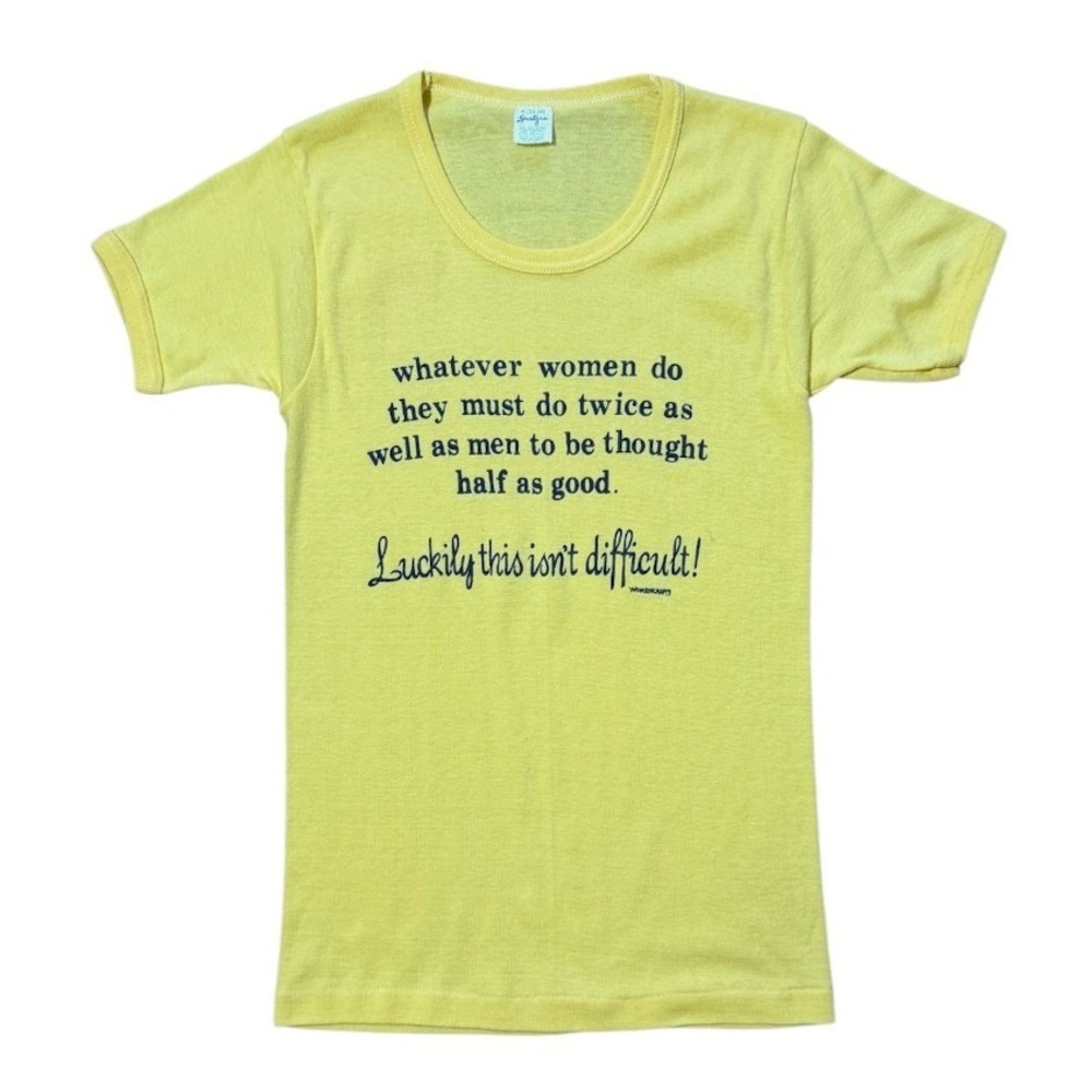 Vintage 70s Women Liberation Girl Power Feminism Charlotte Whitton Quote T-Shirt